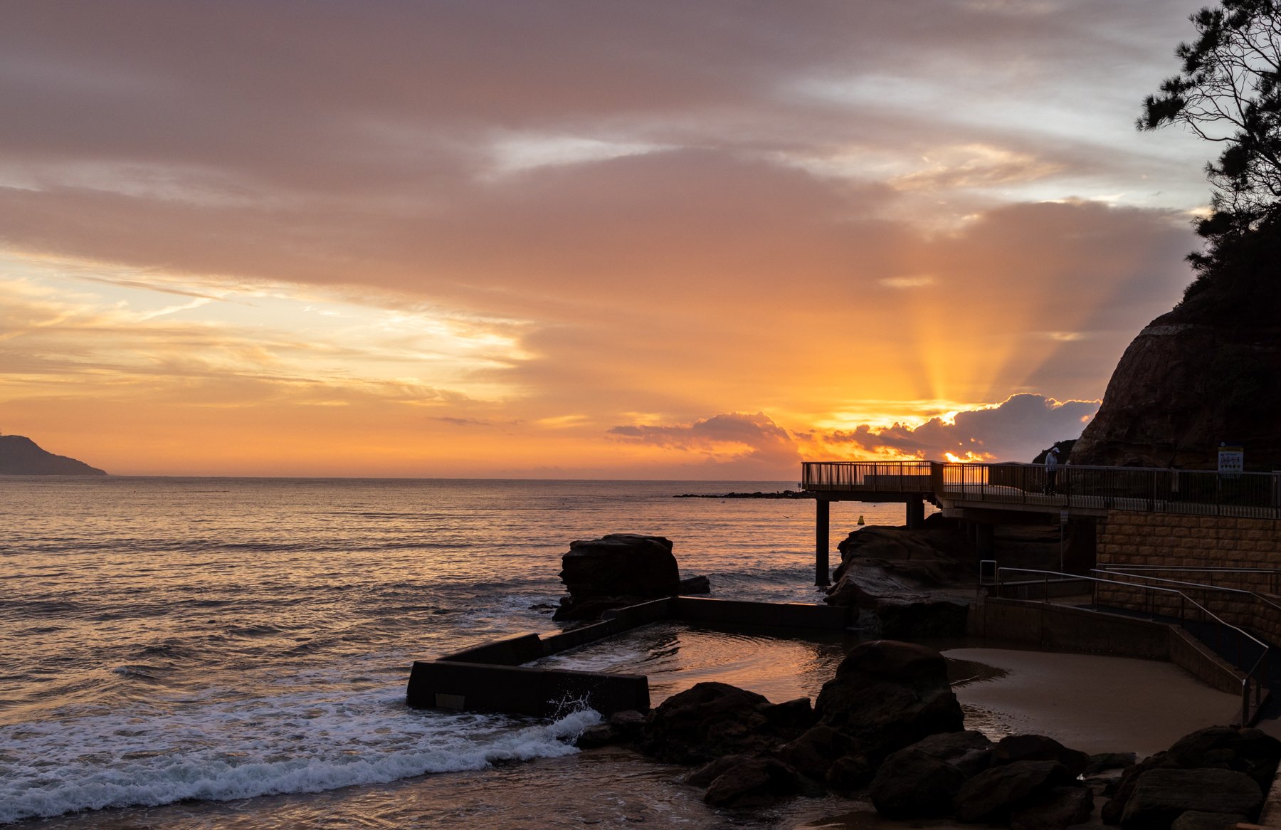 Sunrise over the Ocean Pool at Terrigal Beach on the Central Coast, NSW, Australia
