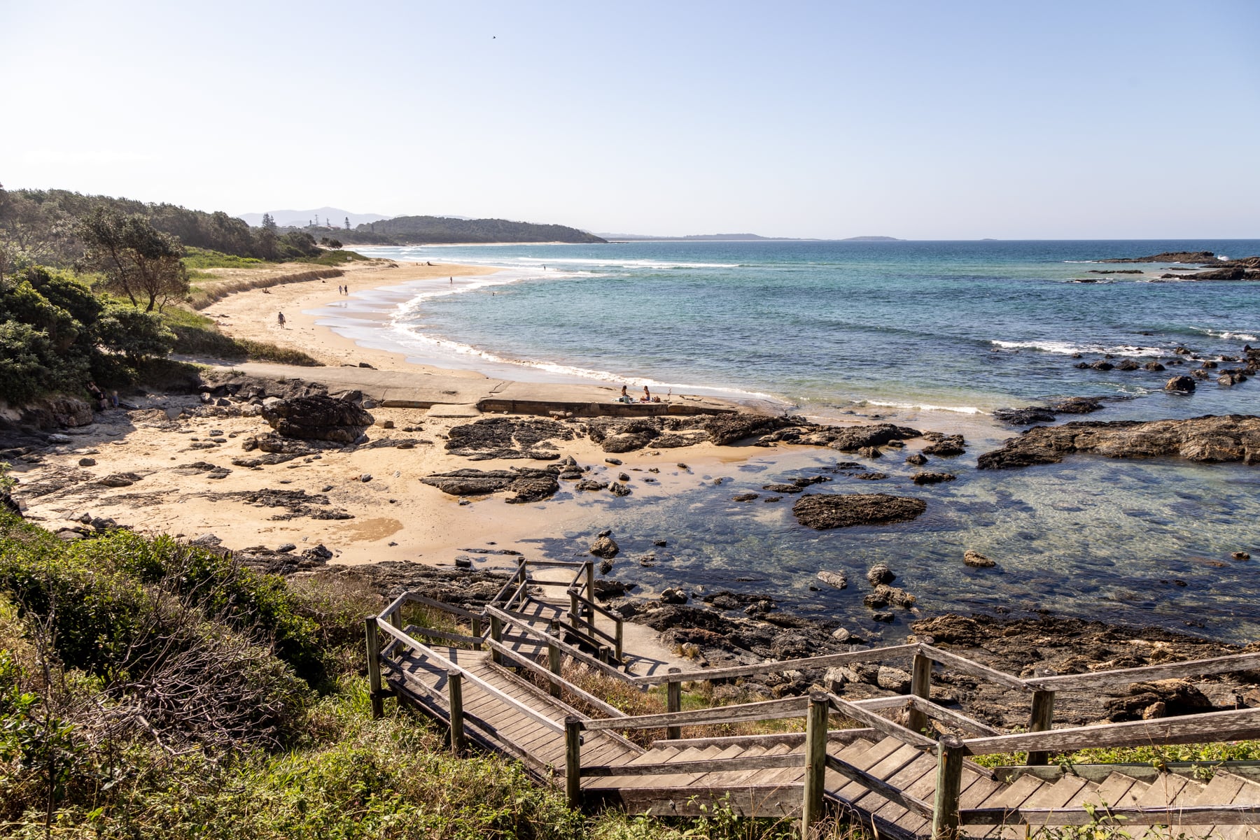Beach and rock pools Sawtell NSW Australia