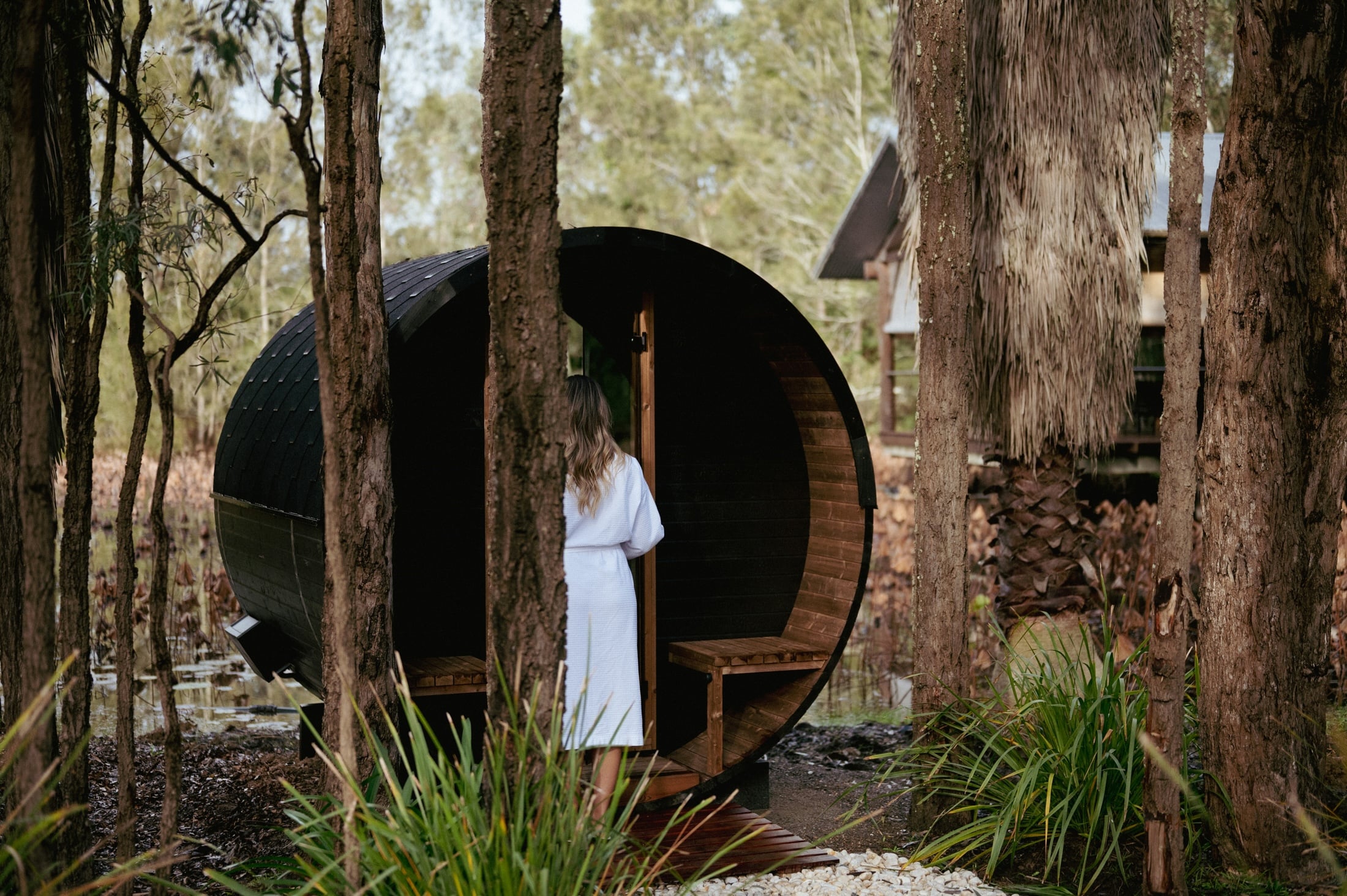sauna guest door